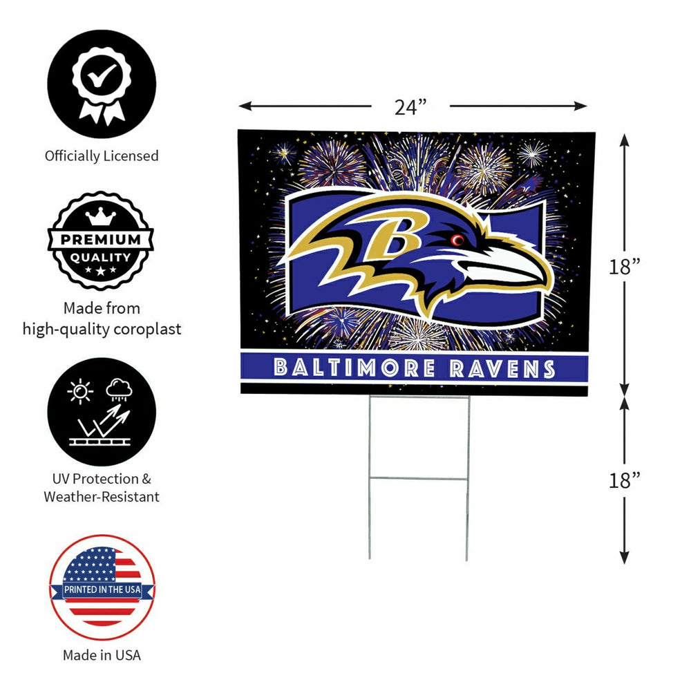 Baltimore Ravens Yard Sign, Patriotic, NFL, Home