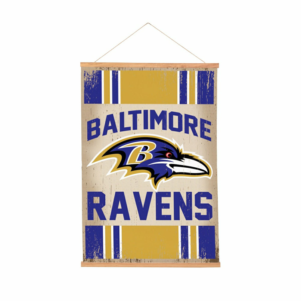 Baltimore Ravens, Canvas Wall Tapestry, Medium, 36x24, NFL, Home