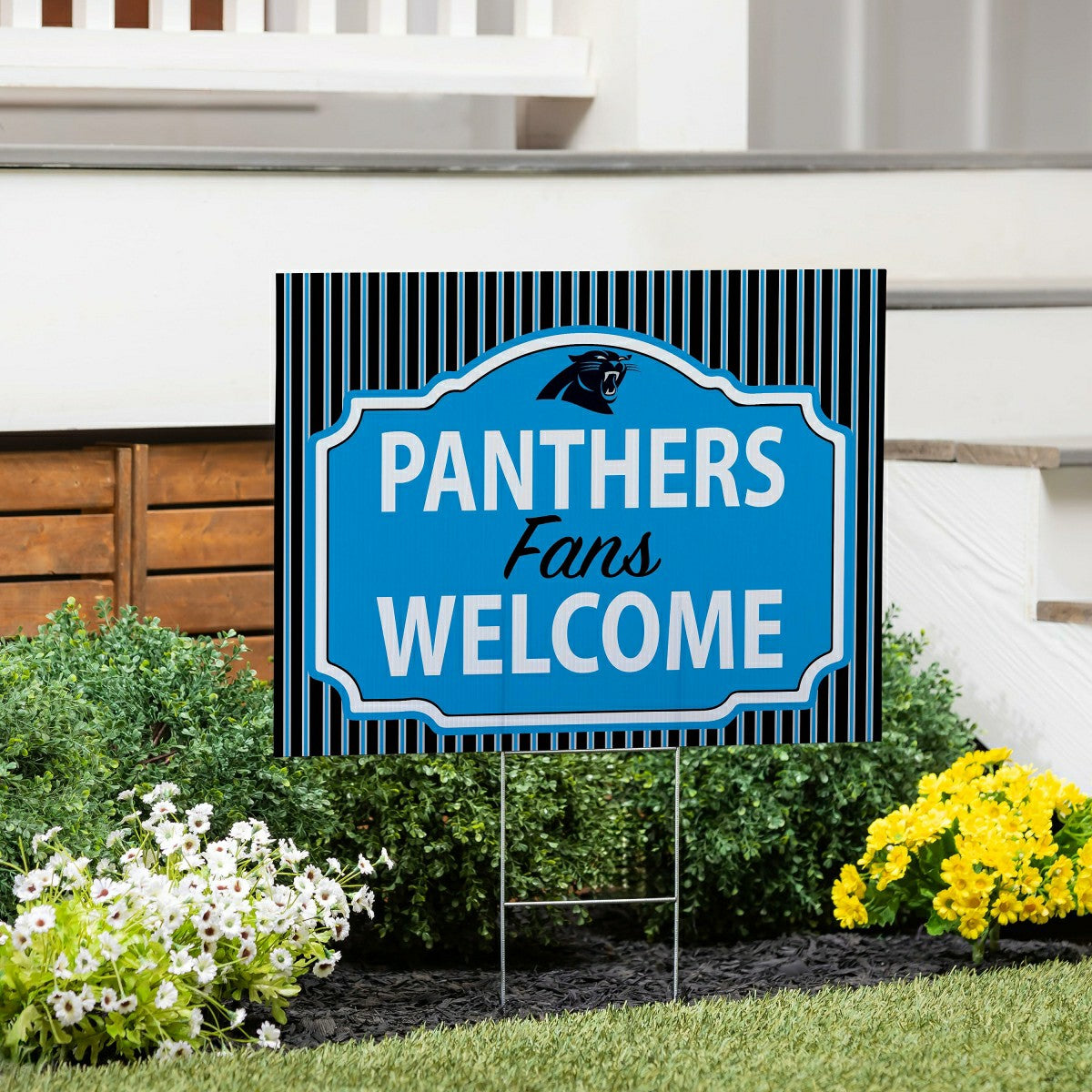Carolina Panthers Coroplast Yard Sign, "Fans Welcome", NFL, Home