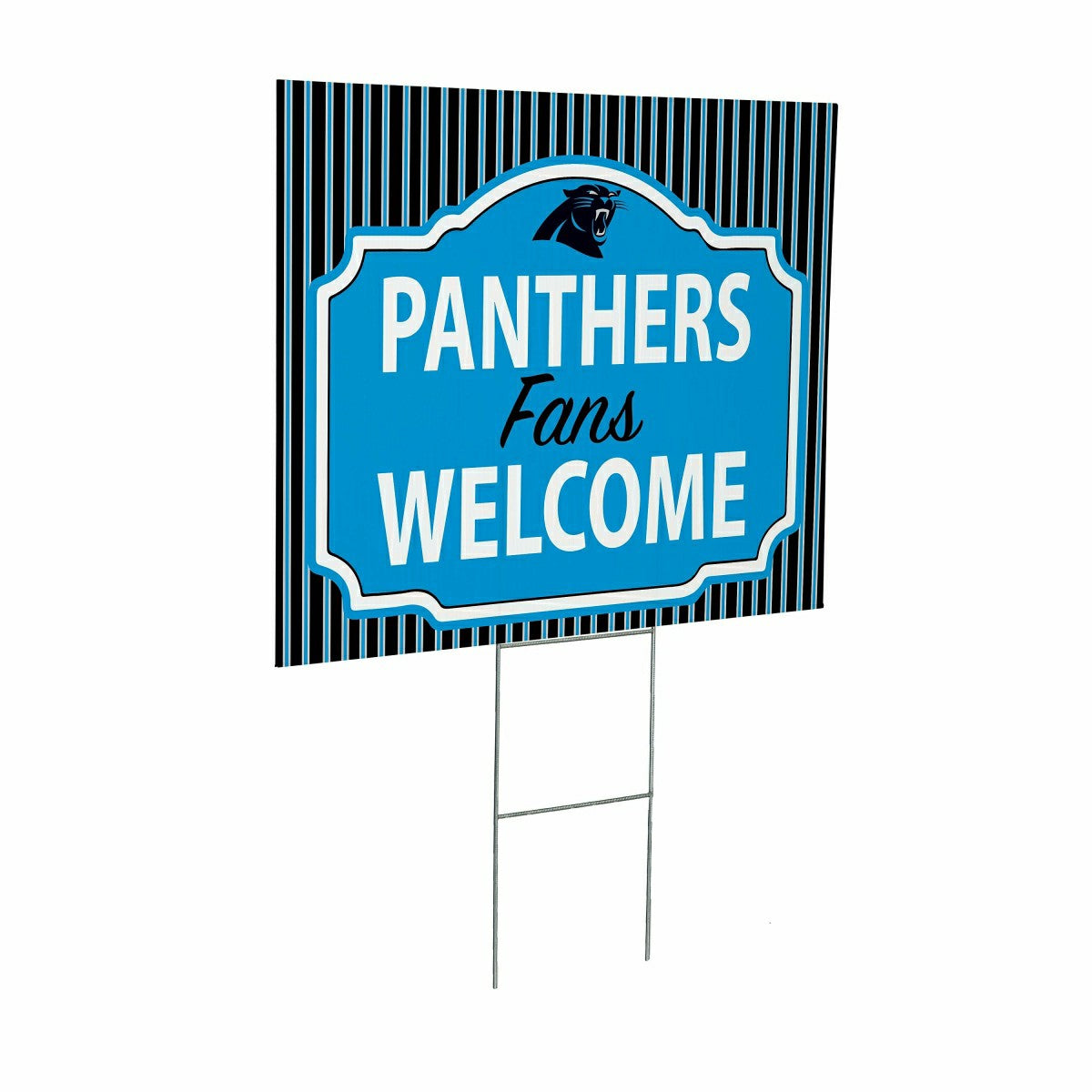 Carolina Panthers Coroplast Yard Sign, "Fans Welcome", NFL, Home