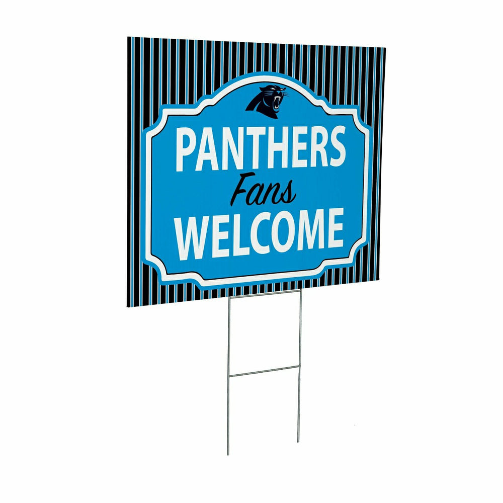 Carolina Panthers Coroplast Yard Sign, "Fans Welcome", NFL, Home
