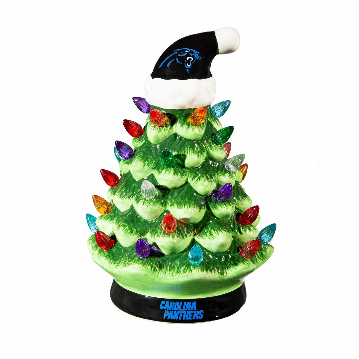 8" LED Ceramic Christmas Tree, Carolina Panthers, NFL, Home