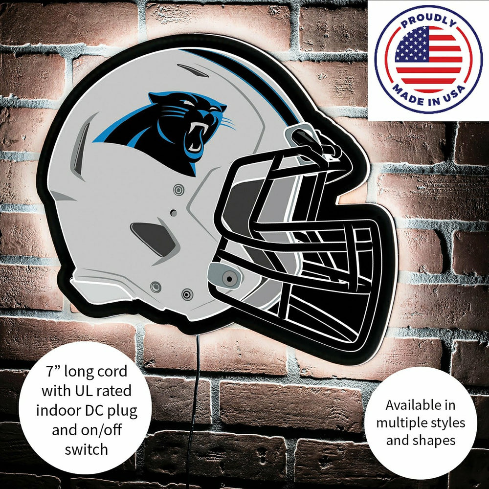 LED Wall Decor, Helmet, Carolina Panthers, NFL, Home