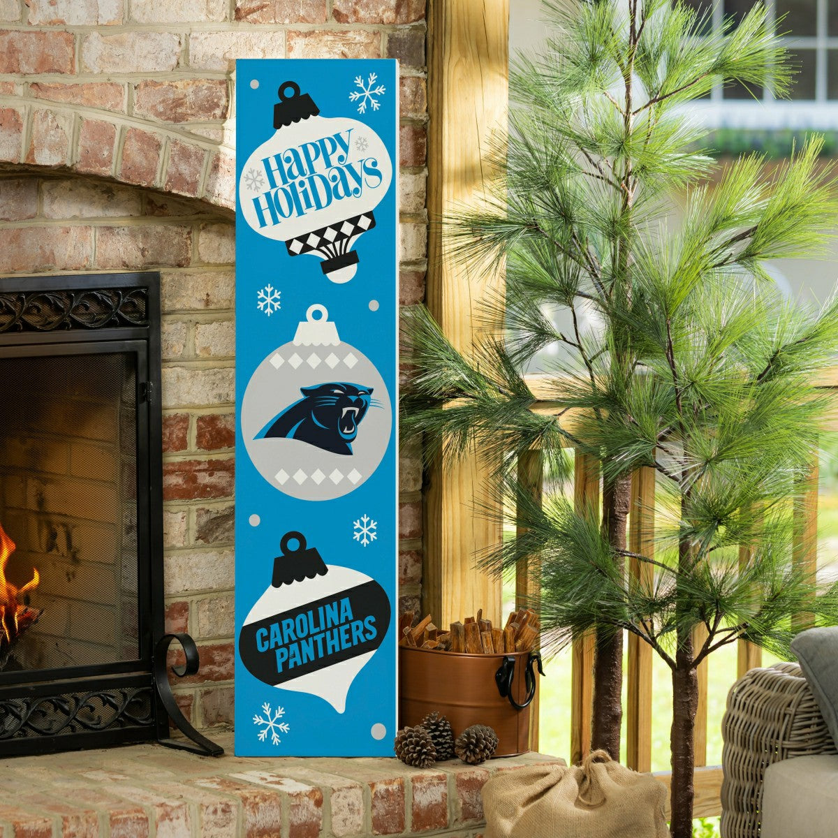 Carolina Panthers 47" Double Sided Leaner, Christmas, NFL, Home