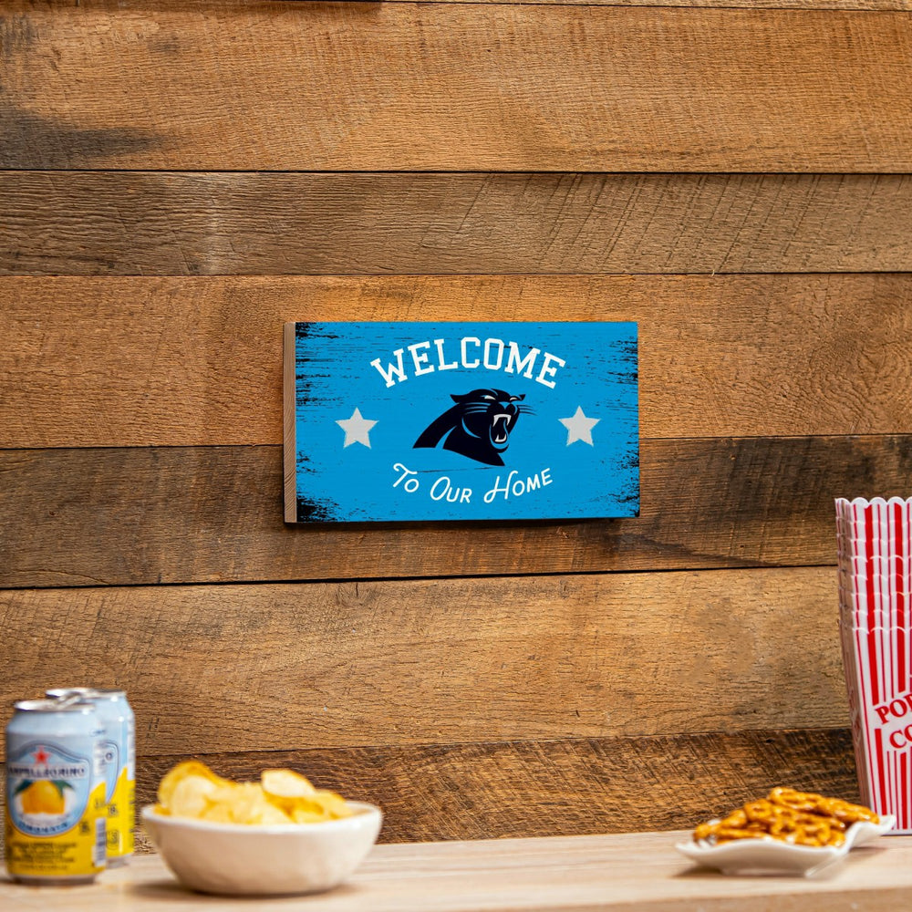 Carolina Panthers Wood Wall Sign, 6x11, NFL, Home