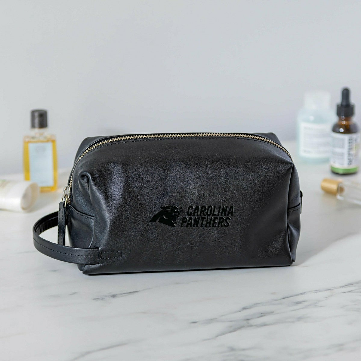 Carolina Panthers, Embossed Toiletry Bag, Black, NFL, Home