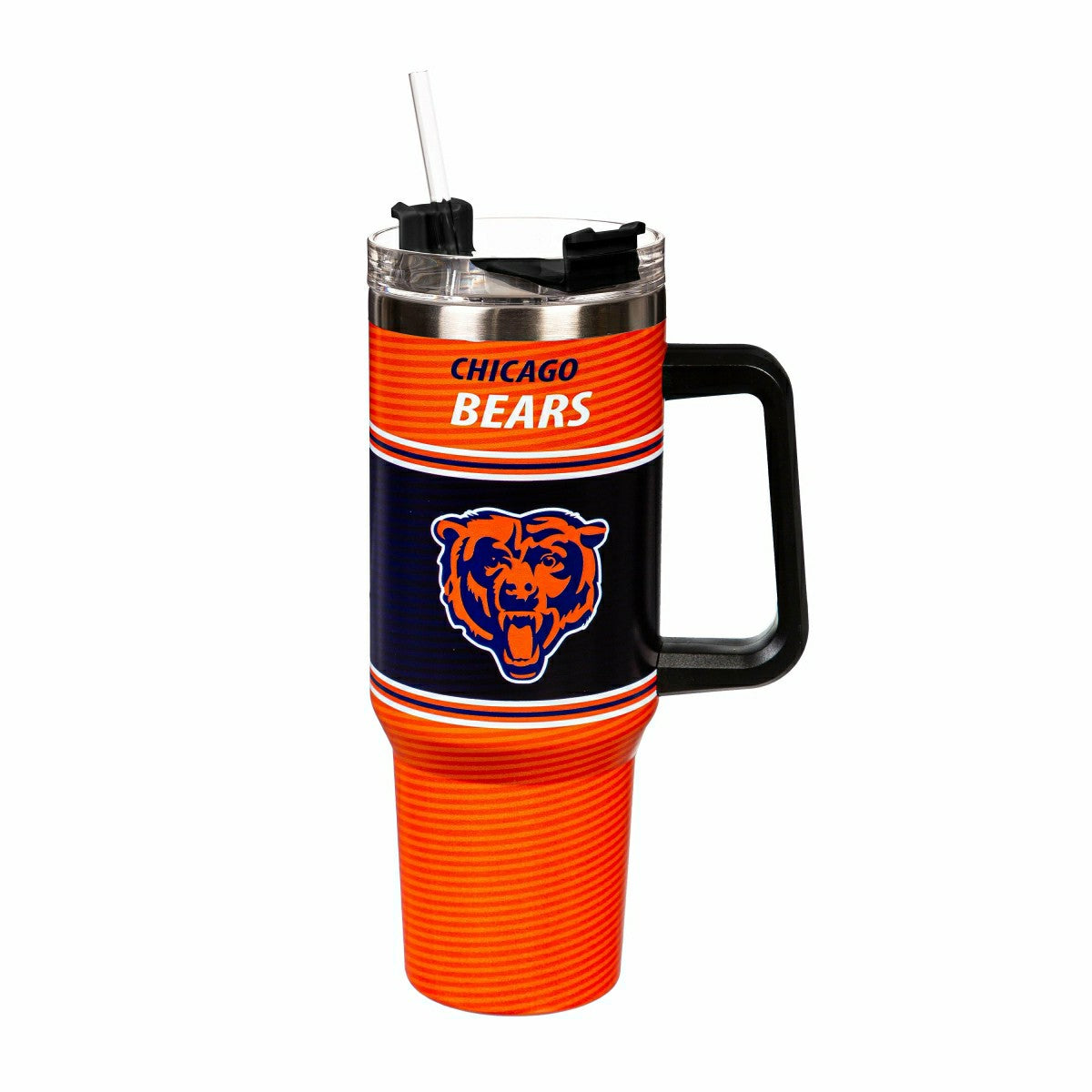 40oz Stainless Steel Canyon Cup w/ Straw, Chicago Bears, NFL, Home