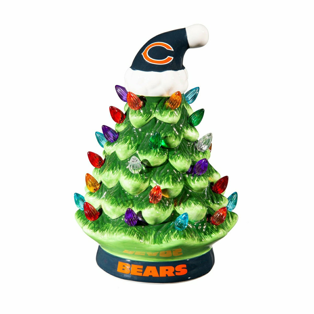 8" LED Ceramic Christmas Tree, Chicago Bears, NFL, Home