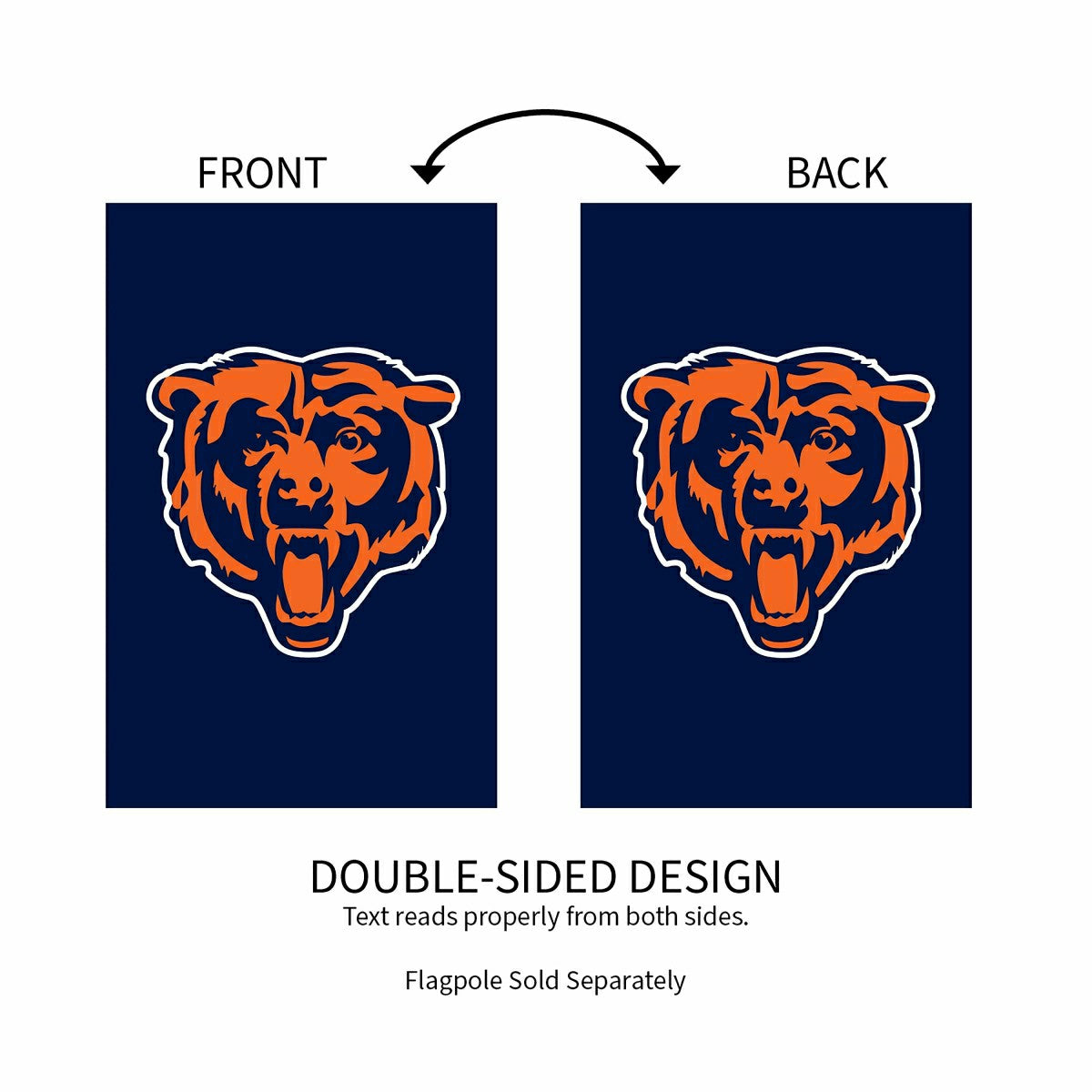 Chicago Bears Applique House Flag, NFL, Home