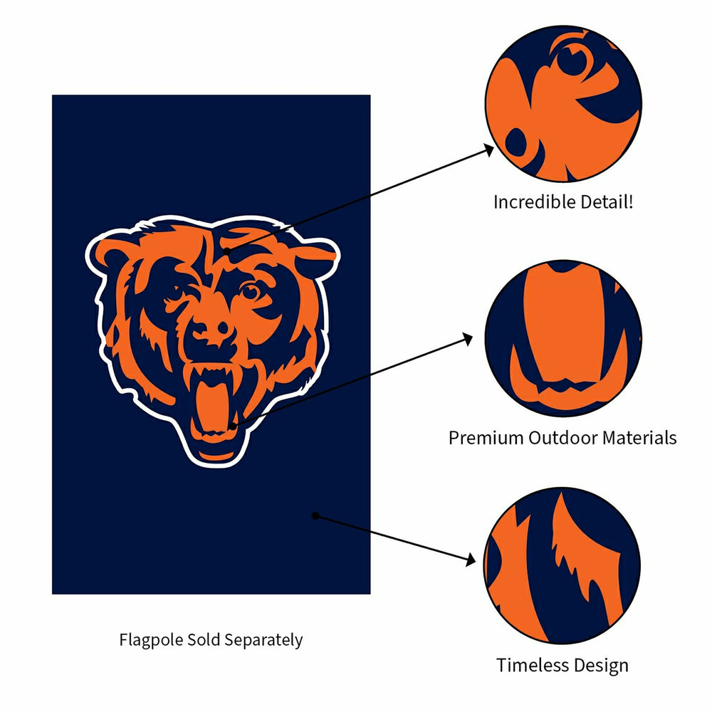 Chicago Bears Applique House Flag, NFL, Home