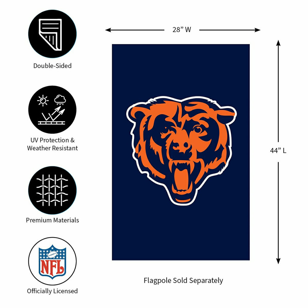 Chicago Bears Applique House Flag, NFL, Home