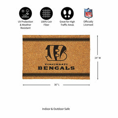 Cincinnati Bengals Large One Color Coir Mat, 36"x24", NFL