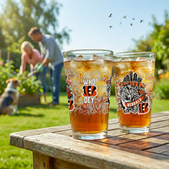 Cincinnati Bengals 16oz Glass pint, Set of 2, NFL, Home
