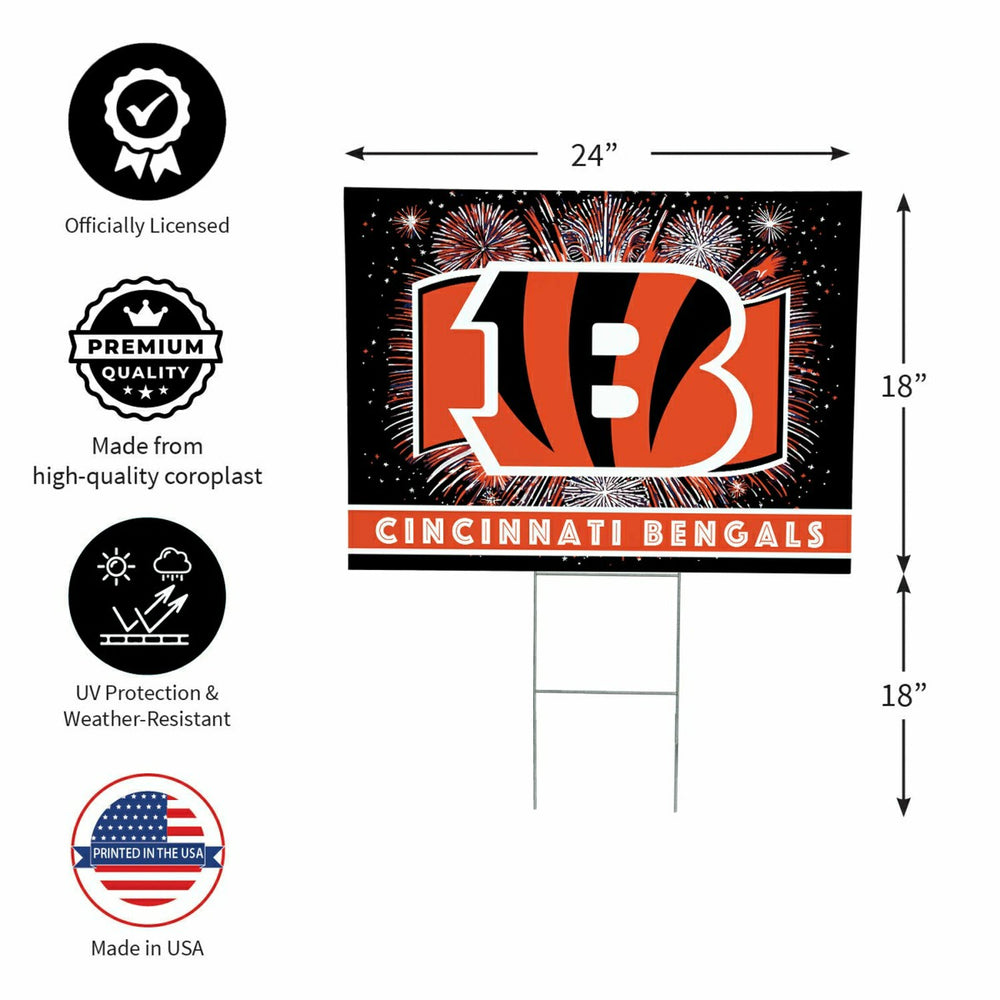 Cincinnati Bengals Yard Sign, Patriotic, NFL, Home