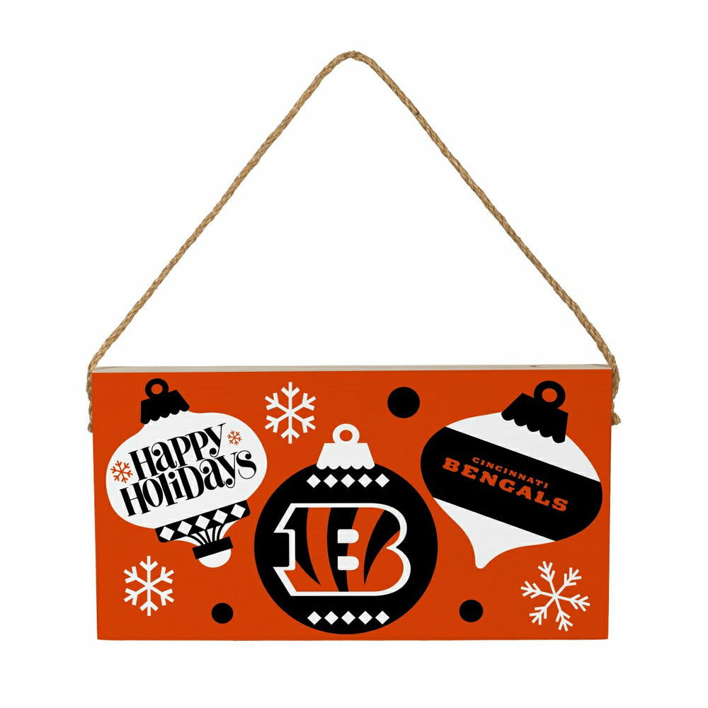 Cincinnati Bengals Holiday Wood Wall Sign, 6x11, NFL, Home