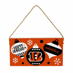Cincinnati Bengals Holiday Wood Wall Sign, 6x11, NFL, Home