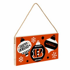 Cincinnati Bengals Holiday Wood Wall Sign, 6x11, NFL, Home