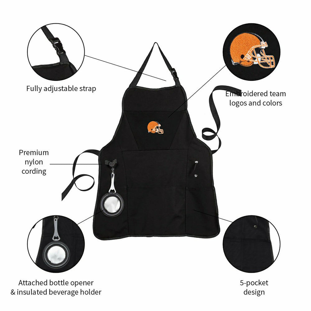 Grill Apron, Black, Cleveland Browns, NFL, Home