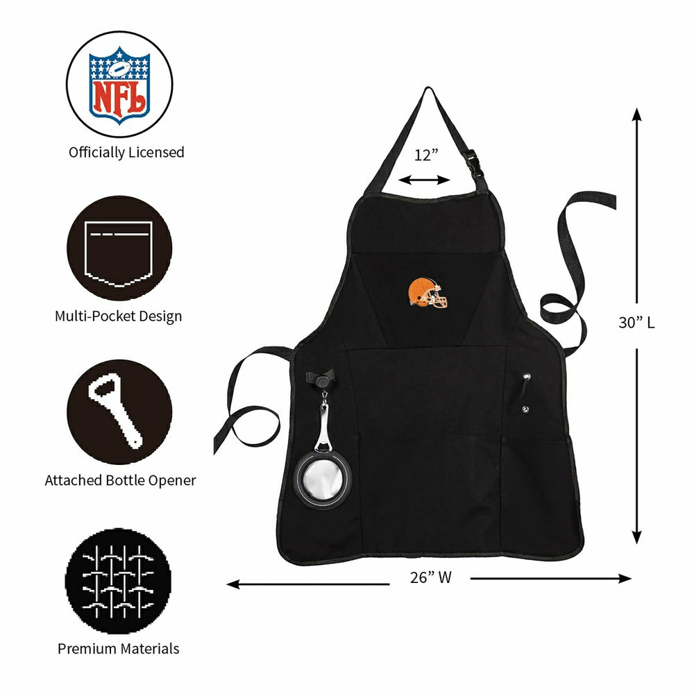 Grill Apron, Black, Cleveland Browns, NFL, Home