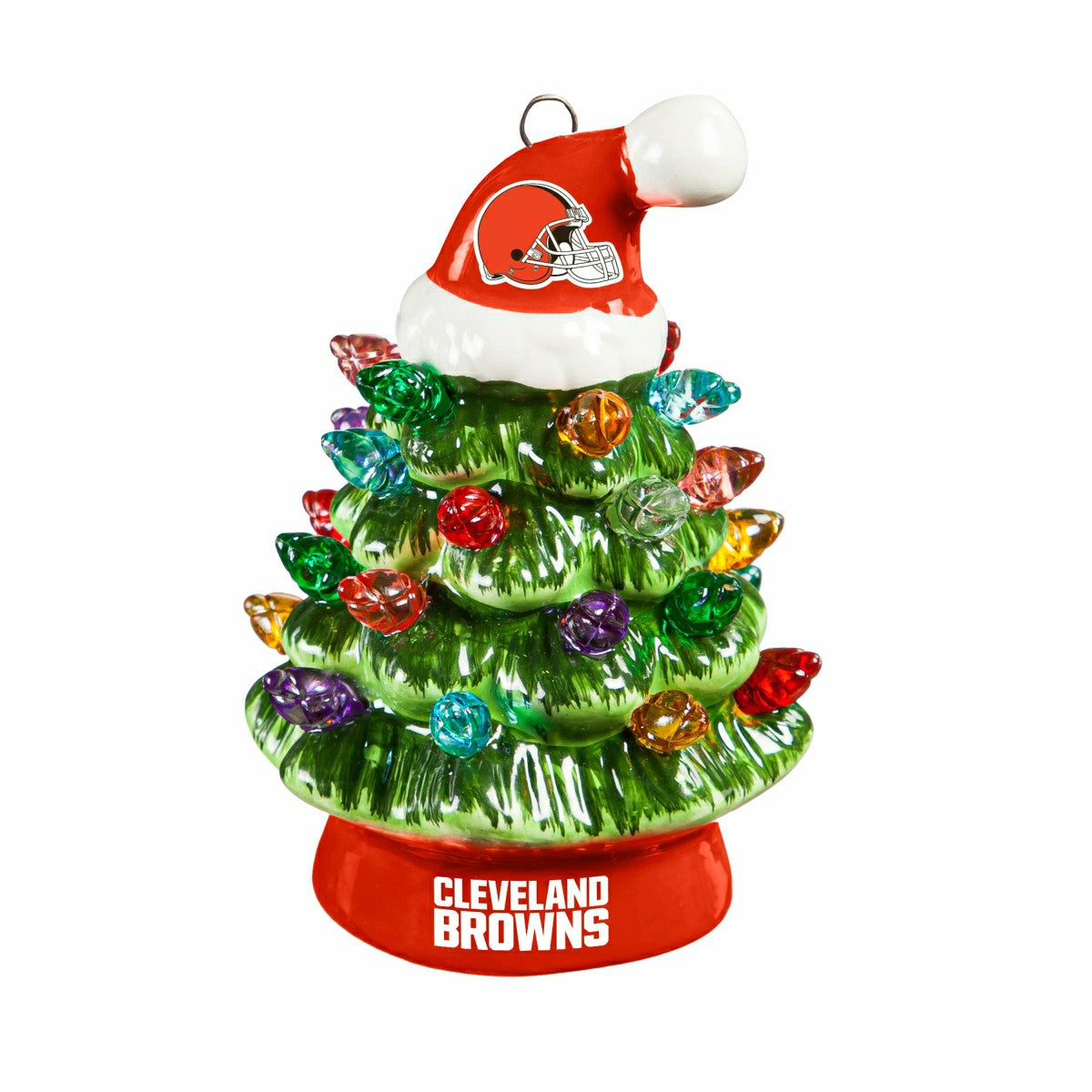 Cleveland Browns 4" Mini LED Tabletop Christmas Tree, Set of 2, NFL, Home