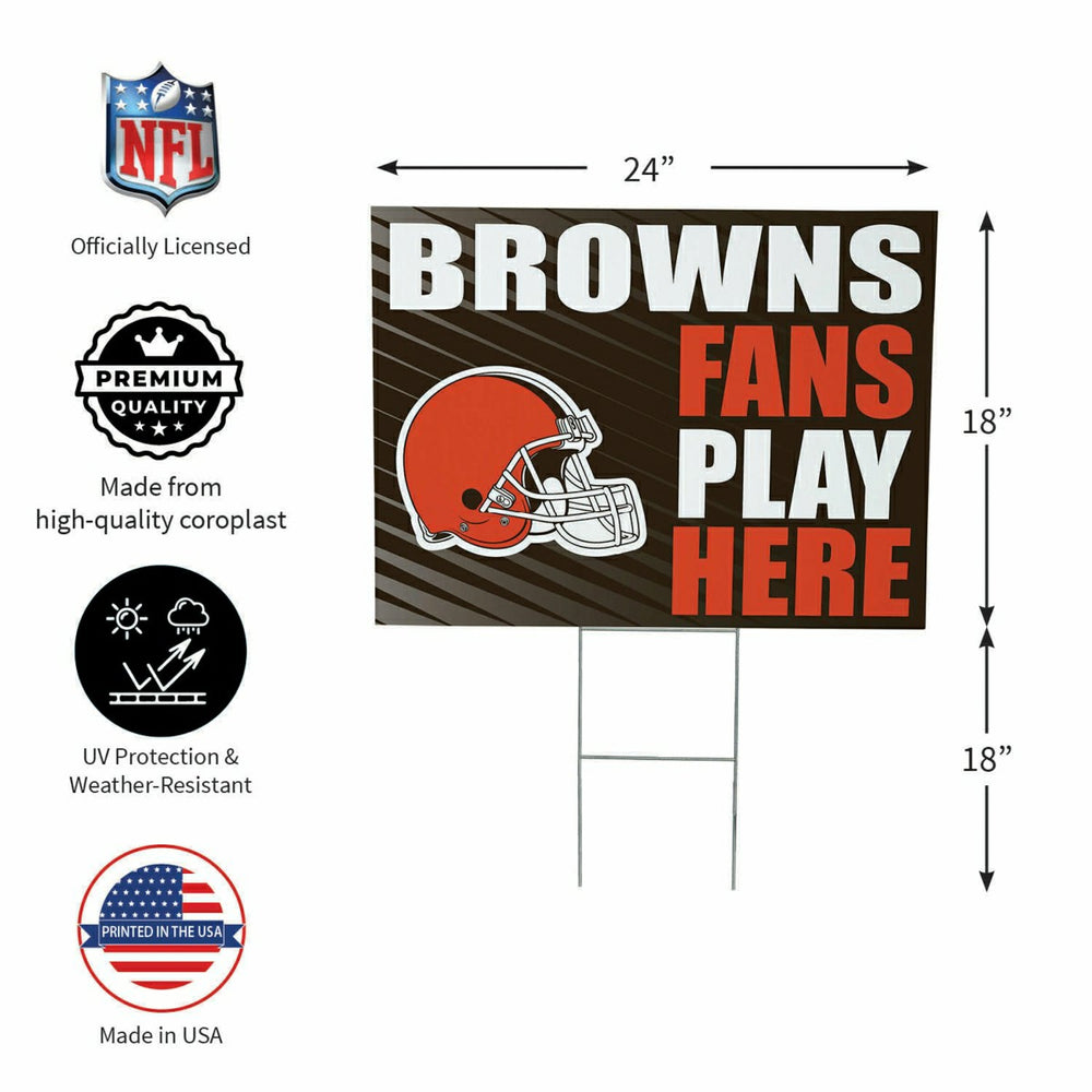 Cleveland Browns Coroplast Yard Sign "Fans Play Here", NFL, Home