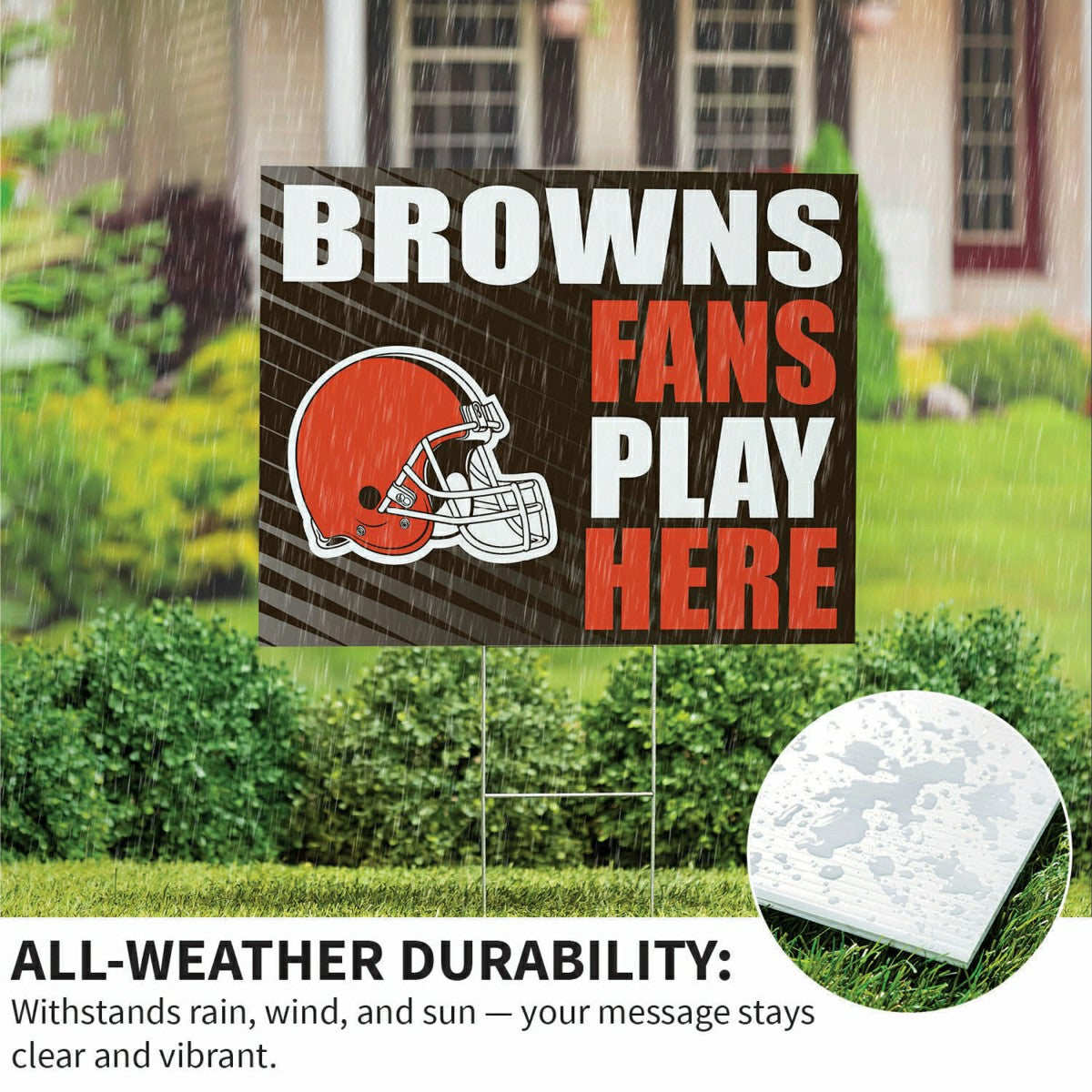 Cleveland Browns Coroplast Yard Sign "Fans Play Here", NFL, Home
