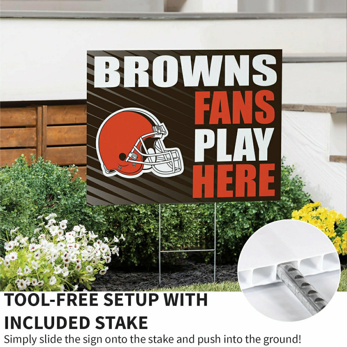 Cleveland Browns Coroplast Yard Sign "Fans Play Here", NFL, Home