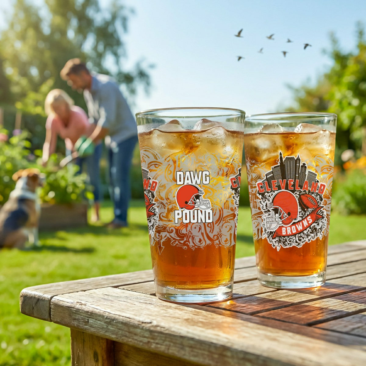 Cleveland Browns 16oz Glass pint, Set of 2, NFL, Home