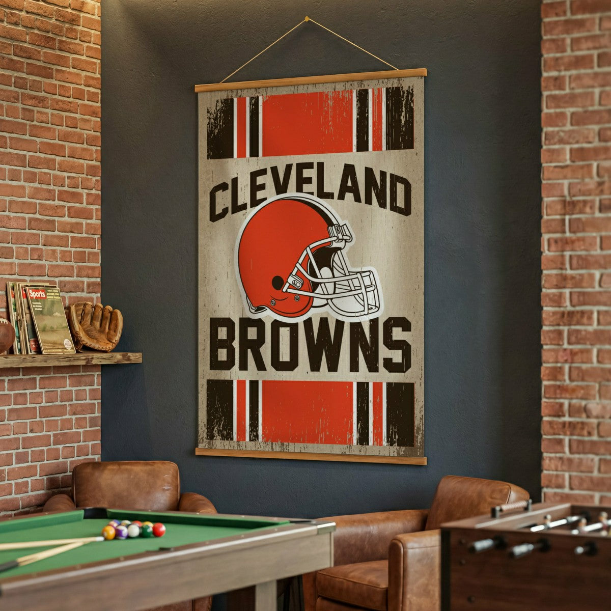 Cleveland Browns, Canvas Wall Tapestry, Large, 54x36, NFL, Home