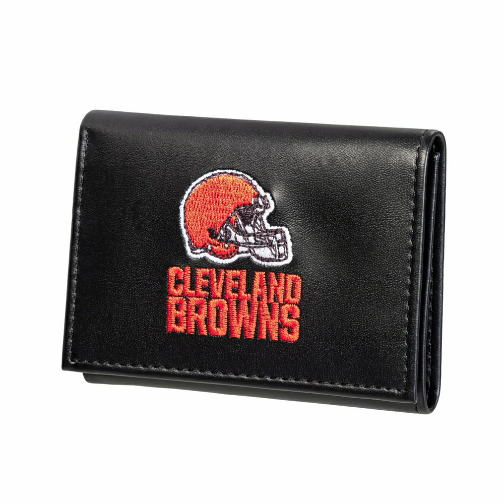 Cleveland Browns Black Tri-Fold Embroidered Wallet w/ RFID Blocking, NFL, Home