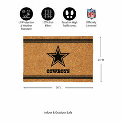 Dallas Cowboys Large One Color Coir Mat, 36"x24", NFL