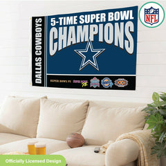 Dallas Cowboys 5X Superbowl Champions Football 3x5 Flag, NFL, Home