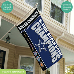 Dallas Cowboys 5X Superbowl Champions Football 3x5 Flag, NFL, Home