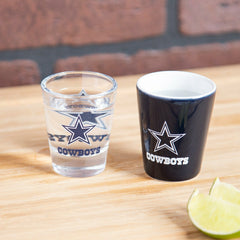 Dallas Cowboys 4-Piece Ceramic and Glass 2oz. Shot Glass Set, NFL, Home