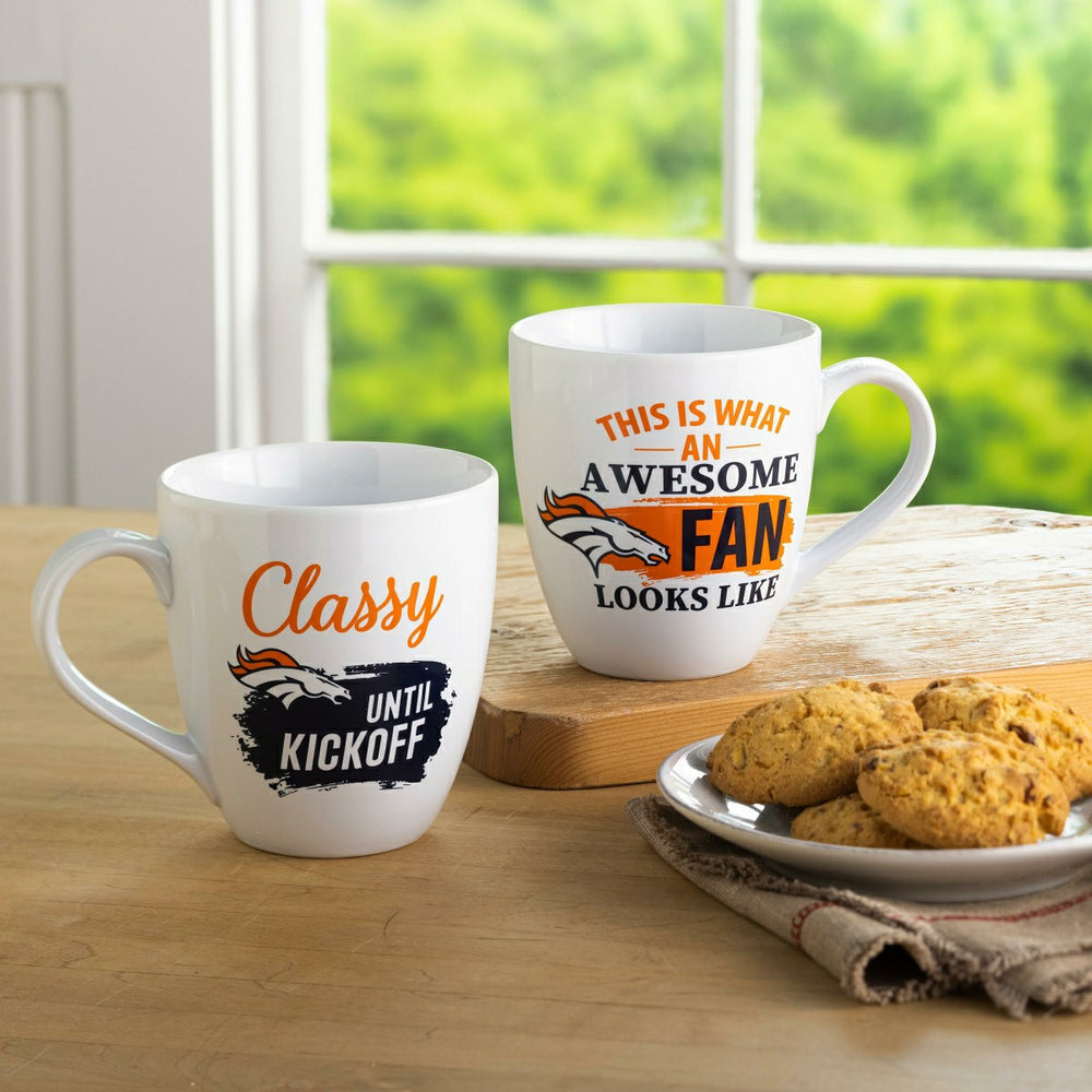 Denver Broncos, Ceramic Cup O'Java 17oz Gift Set, NFL, Home