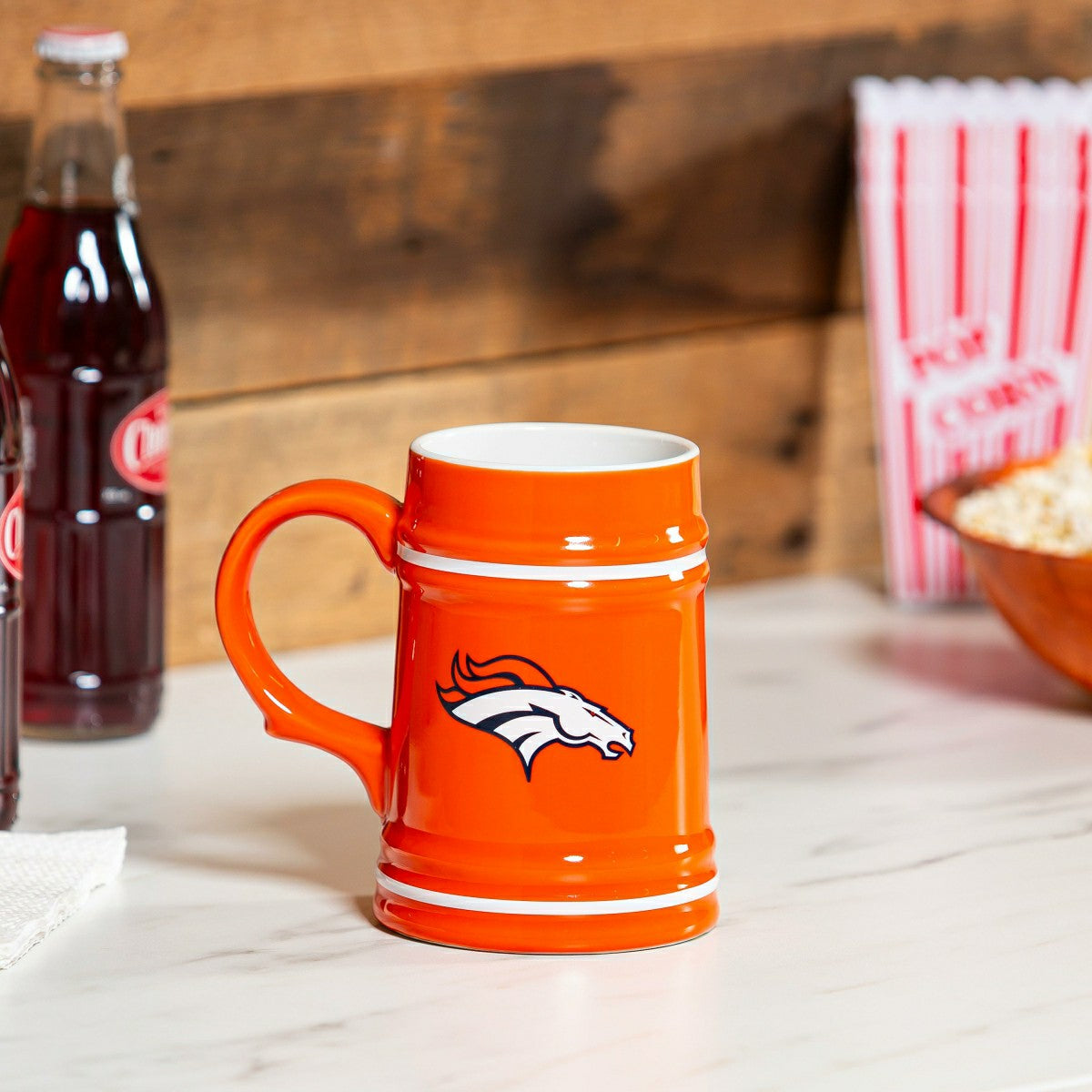 Denver Broncos Ceramic Stein Cup, 24oz, NFL, Home