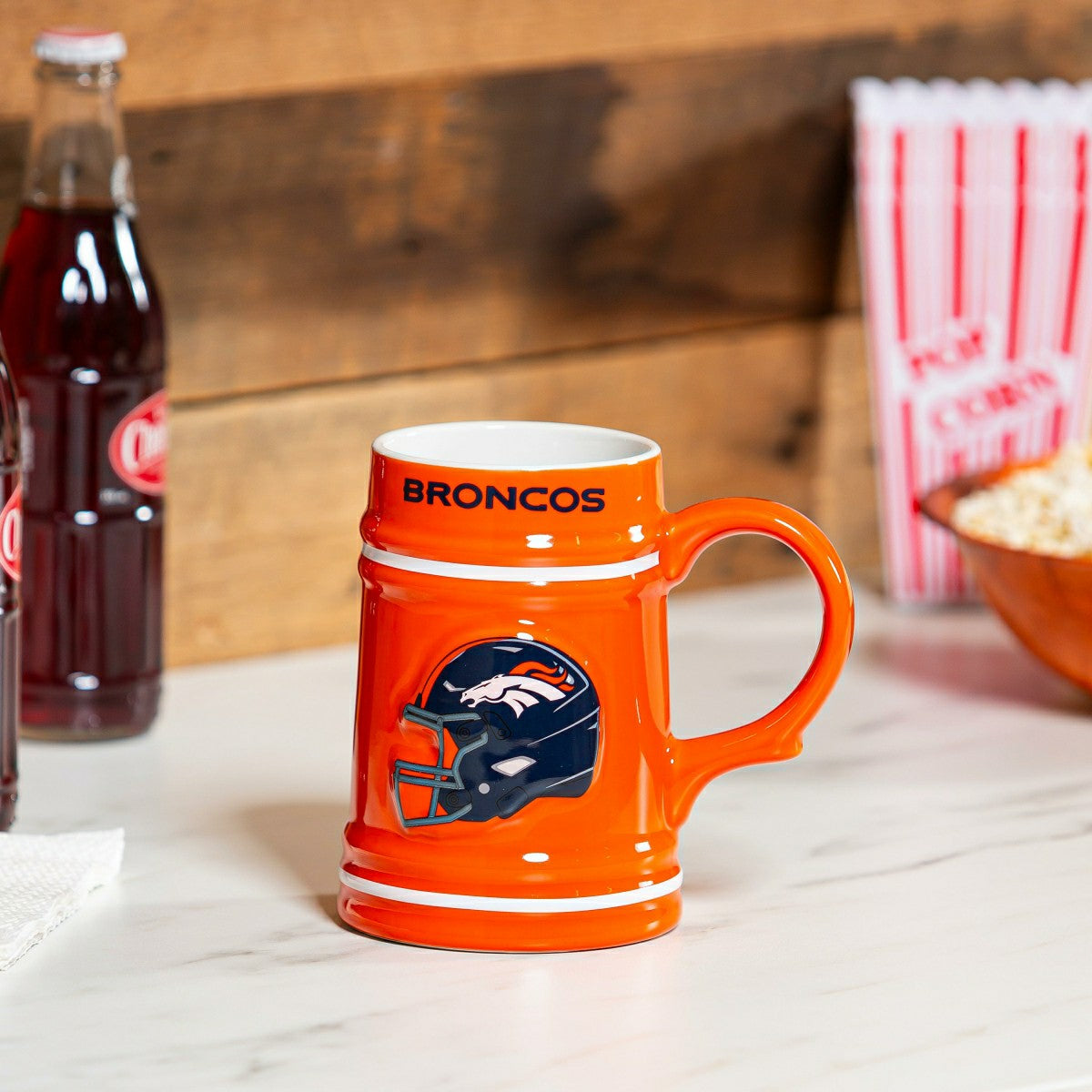 Denver Broncos Ceramic Stein Cup, 24oz, NFL, Home