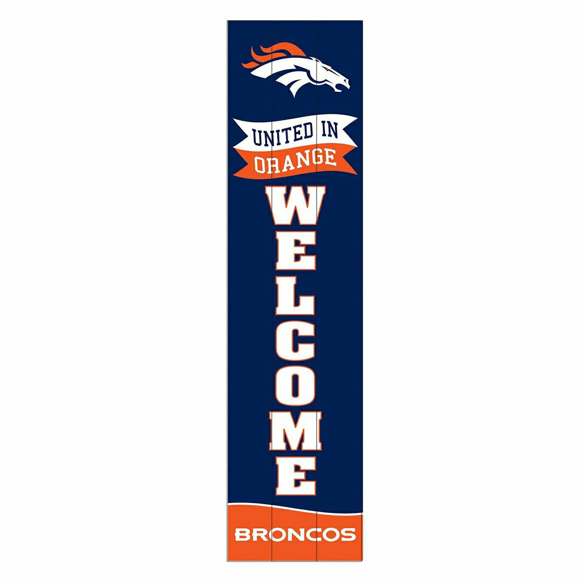 Denver Broncos Large Single Sided Leaner, 46", NFL, Home