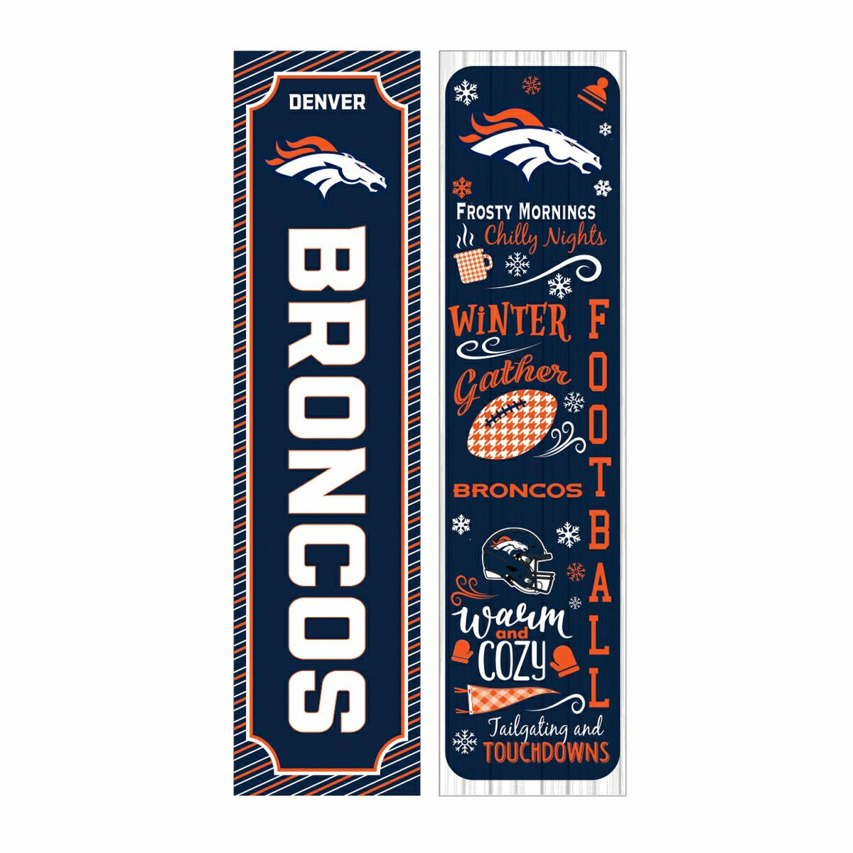 Denver Broncos 46" Double Sided Leaner, Winter Seasonal, NFL, Home