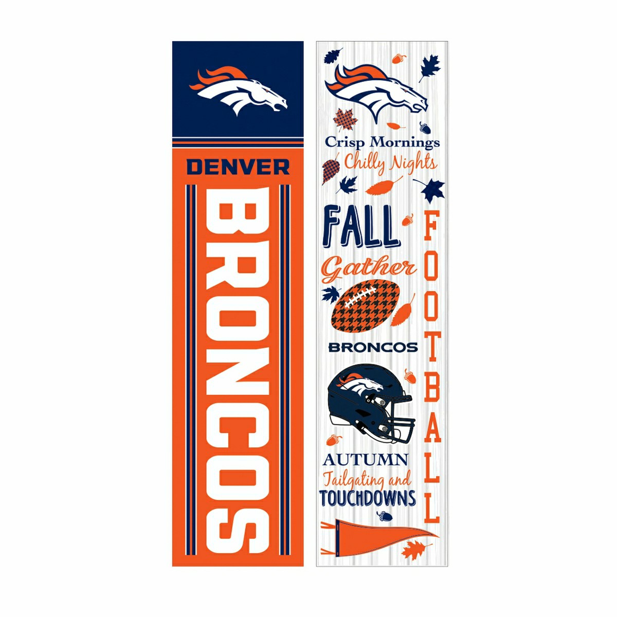 Denver Broncos 46" Double Sided Leaner, Fall Seasonal, NFL, Home