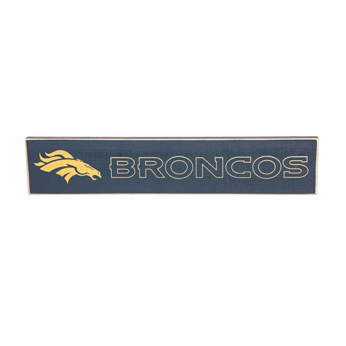 Denver Broncos Engraved Wood Sign, 3.5" x 18", NFL, Home