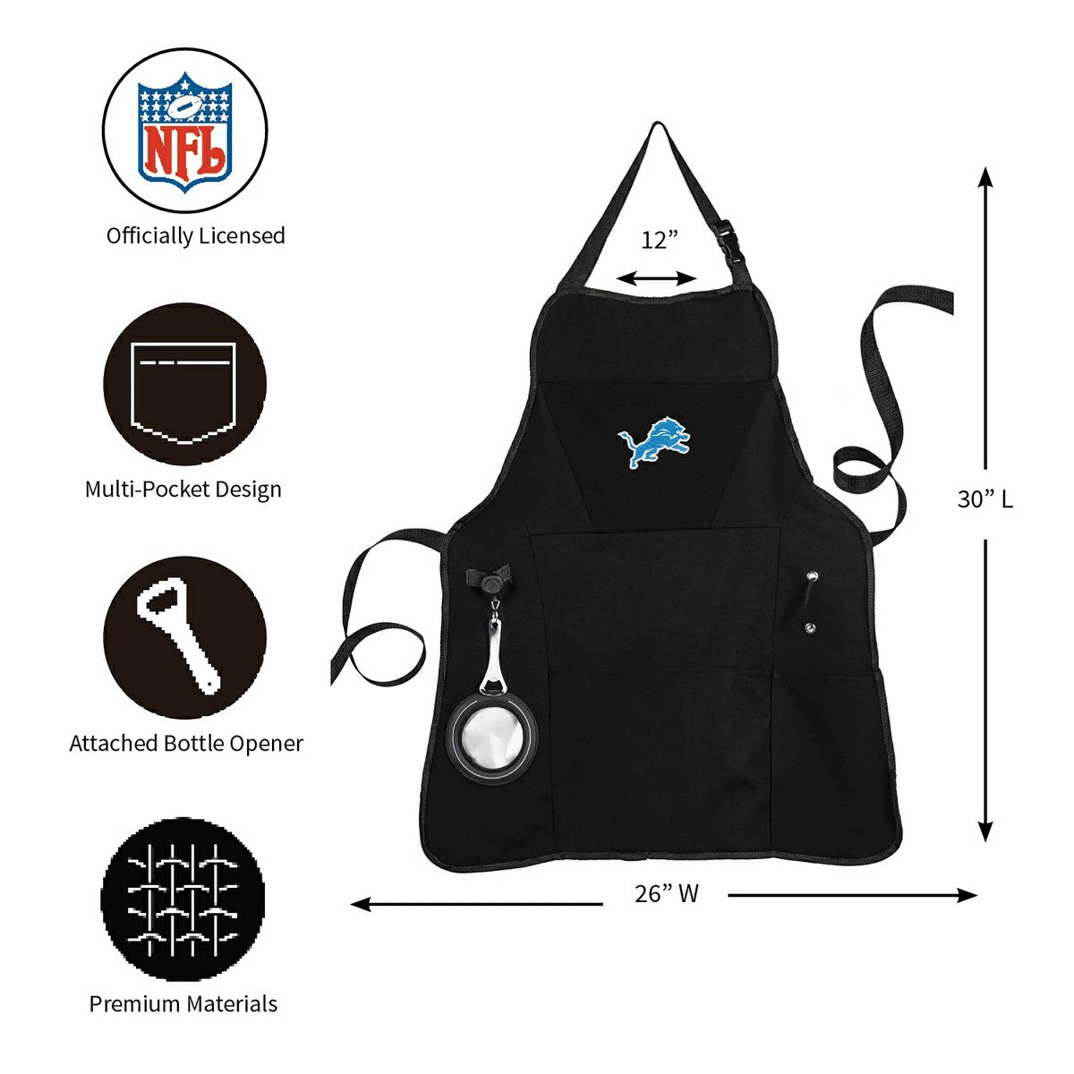 Detroit Lions Grilling Apron, NFL, Home
