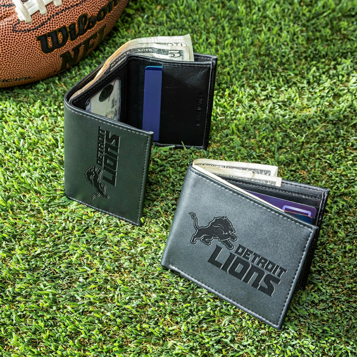 Detroit Lions, Bi-Fold and Tri-Fold Wallet Gift Set, Black, NFL, Home