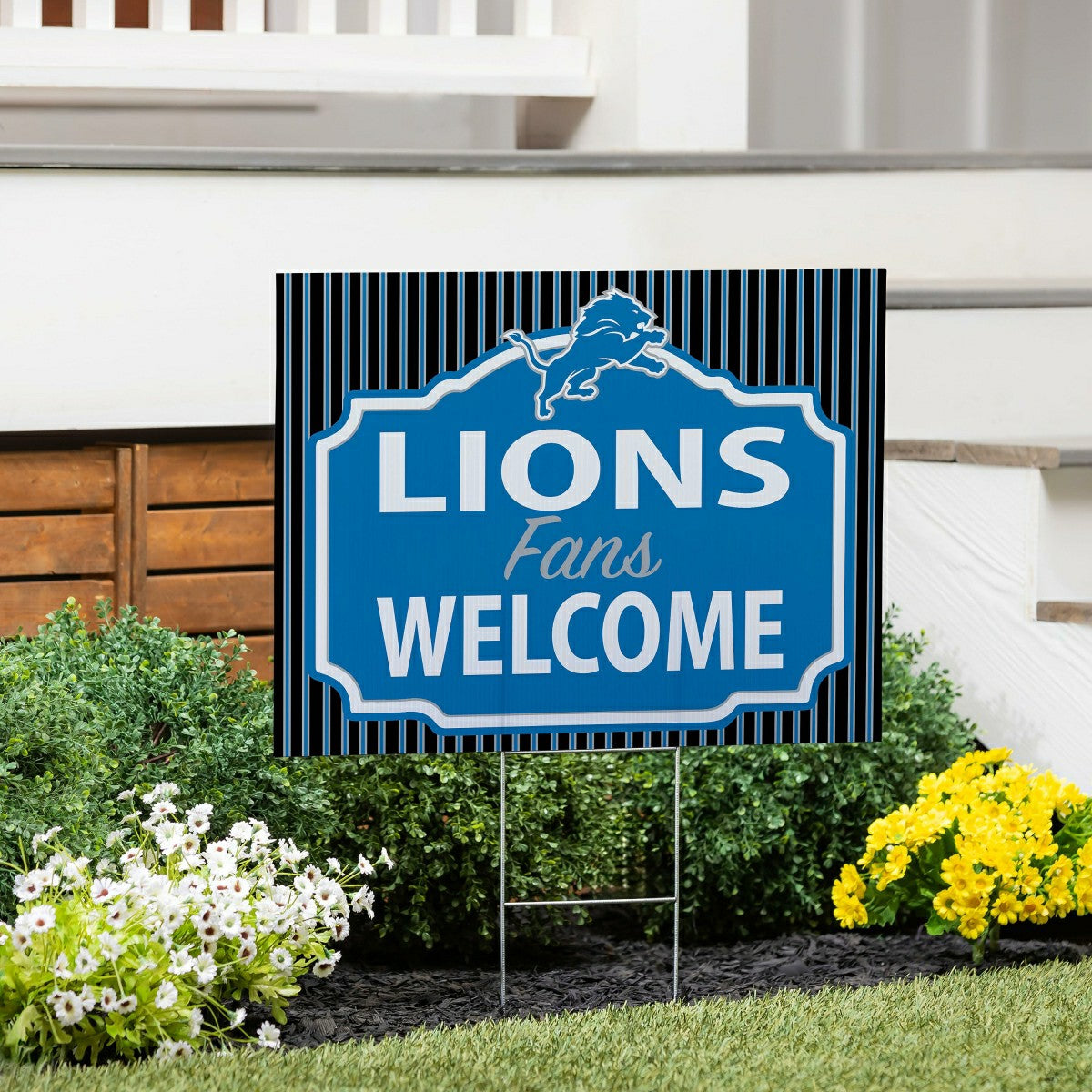 Detroit Lions Coroplast Yard Sign, "Fans Welcome", NFL, Home