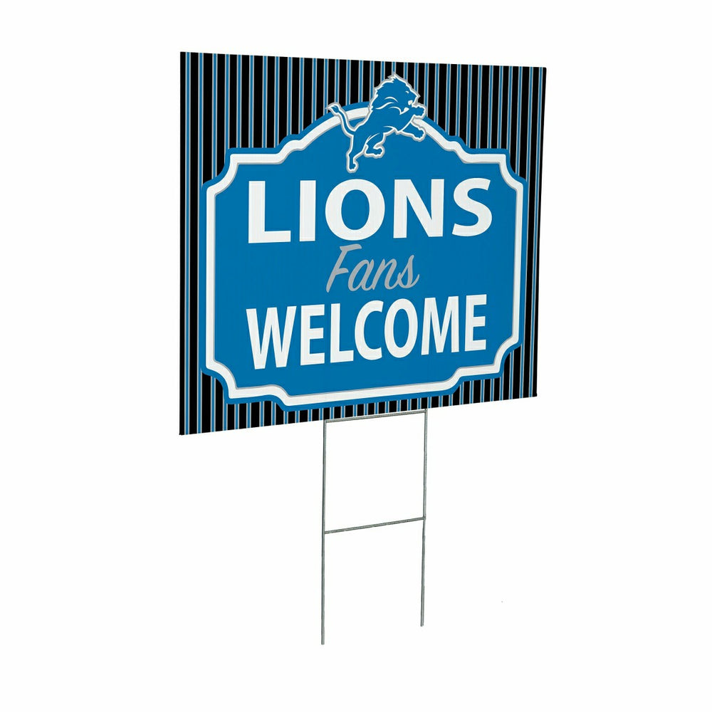 Detroit Lions Coroplast Yard Sign, "Fans Welcome", NFL, Home