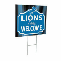 Detroit Lions Coroplast Yard Sign, "Fans Welcome", NFL, Home