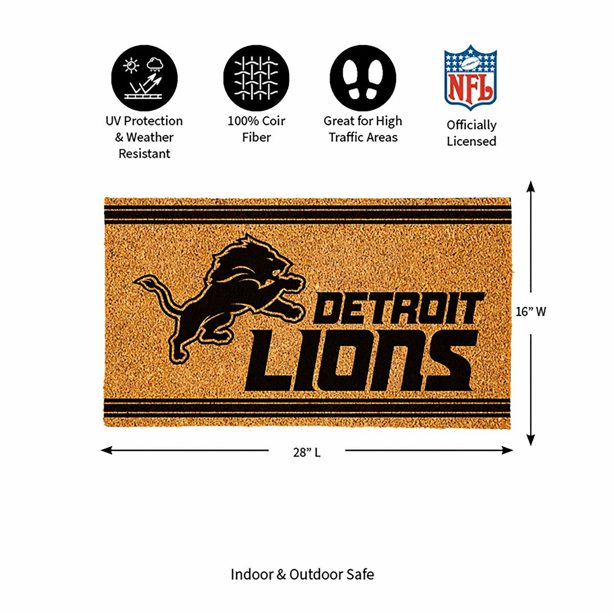Detroit Lions, Coir Mat 1C, NFL