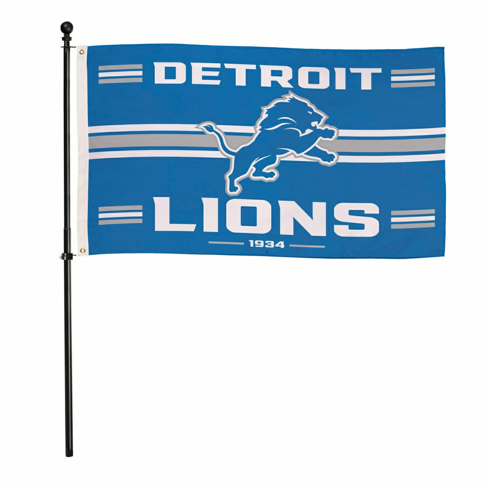 Detroit Lions Single Sided Flag w/ 2 Grommets, 3'x5', NFL, Home