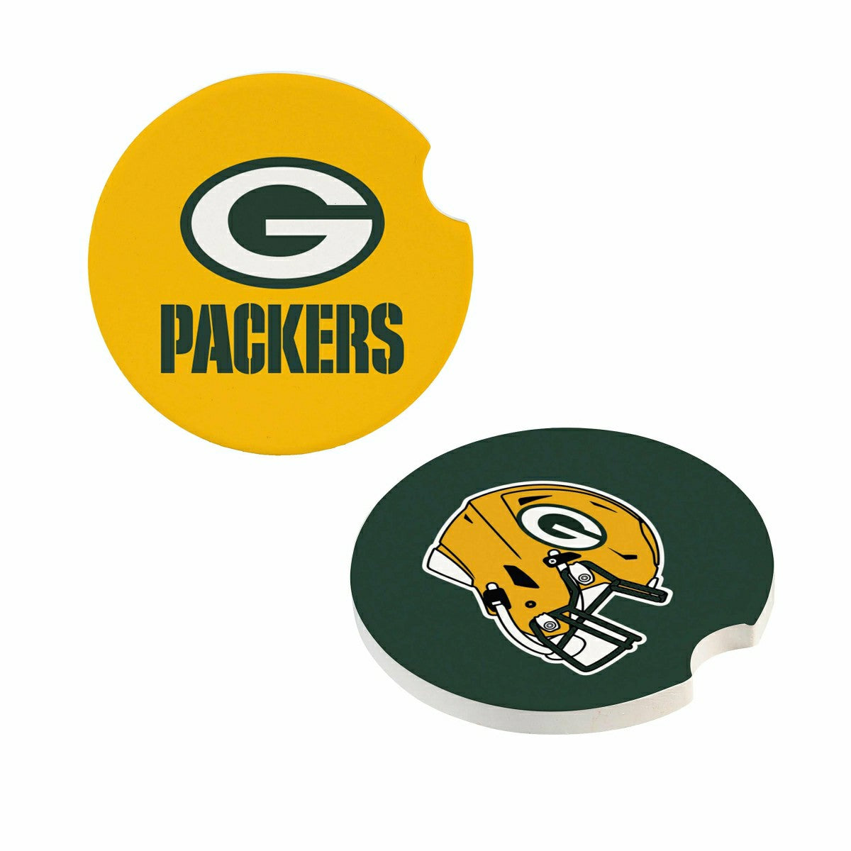 Green Bay Packers Car Coaster Set, 2pc, NFL