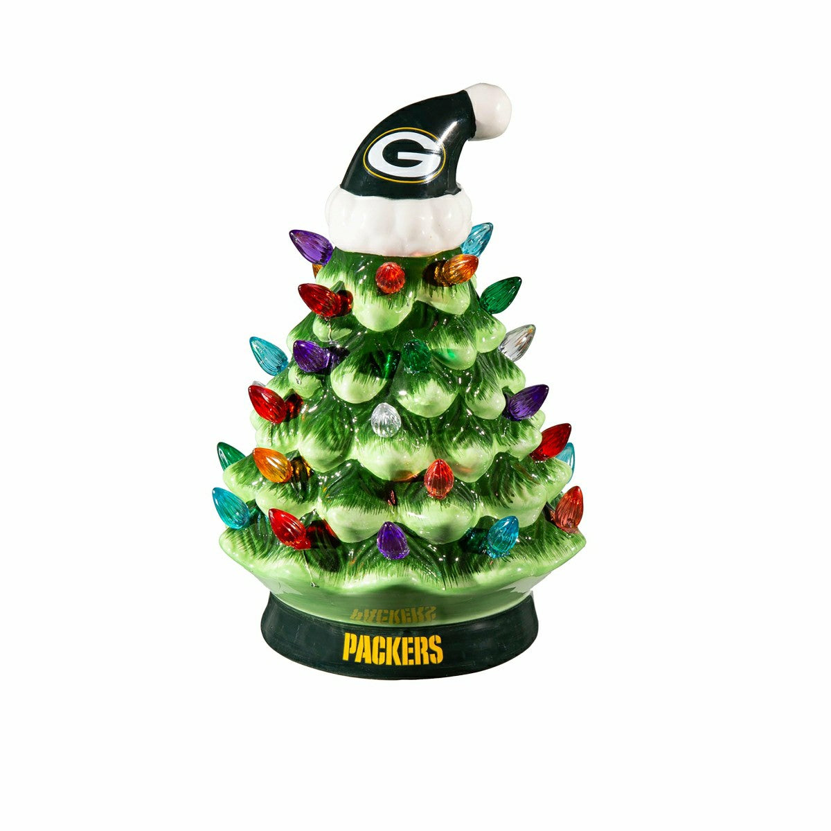 8" LED Ceramic Christmas Tree, Green Bay Packers, NFL, Home